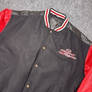 Vintage Steve & Barrys Chevrolet Racing Letterman Jacket Faux Leather Men's XL